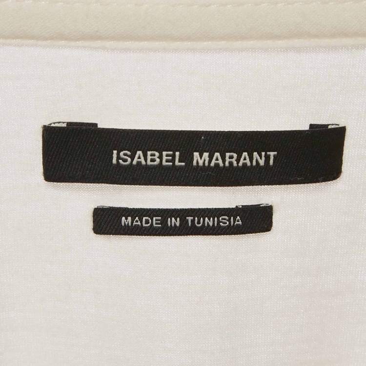 Pre Owned Isabel Marant Ivory Jersey Flounce Sleeve Top S