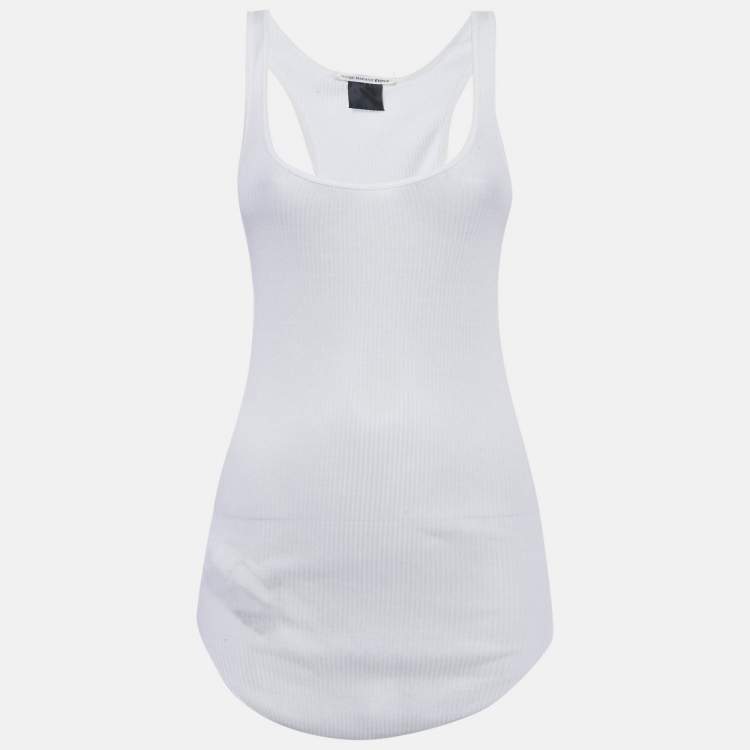 Pre Owned Isabel Marant White Rib Knit Tank Top S
