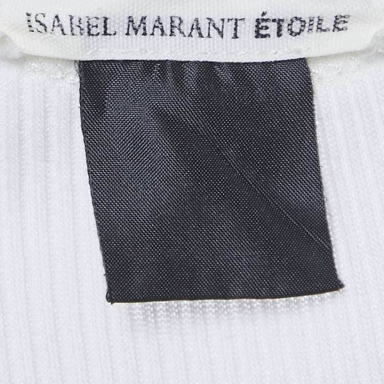 Pre Owned Isabel Marant White Rib Knit Tank Top S