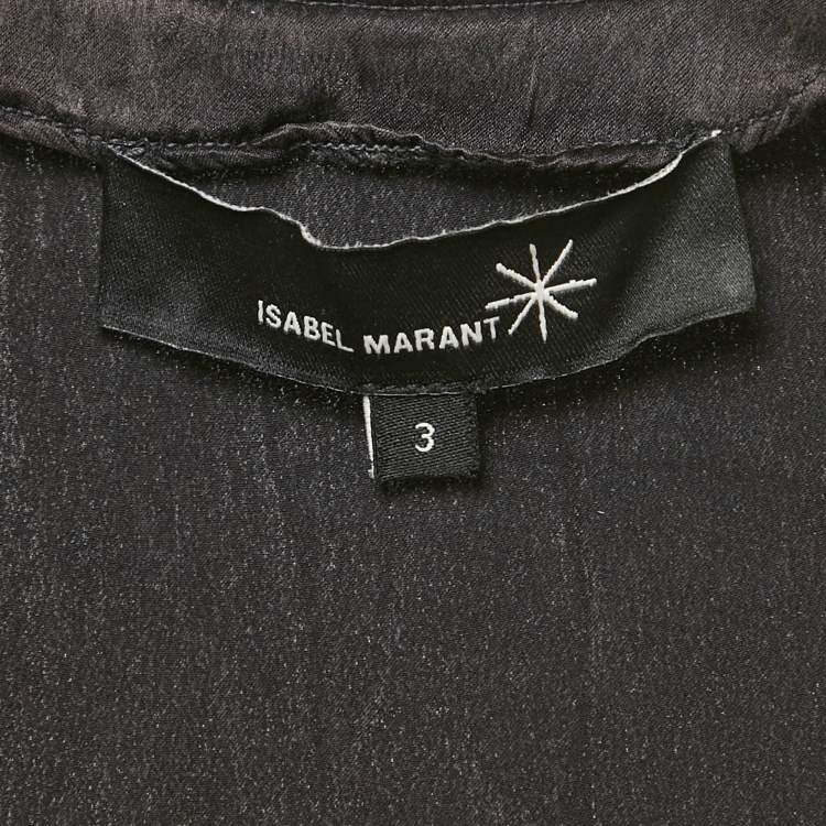 Pre Owned Isabel Marant Black Satin Lace-Up Tank Top L