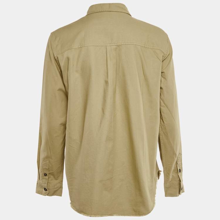 Pre Owned Isabel Marant Beige Cotton Raw Edge Shirt L