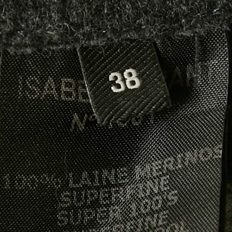 Pre Owned Isabel Marant Grey Wool Felt Ruffled Mini Skirt M