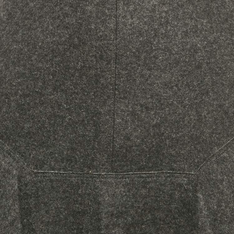 Pre Owned Isabel Marant Grey Wool Felt Ruffled Mini Skirt M