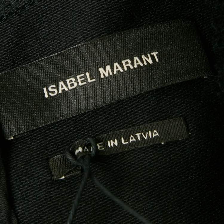 Pre Owned Isabel Marant Black Raw Edge Cotton Belted Top M