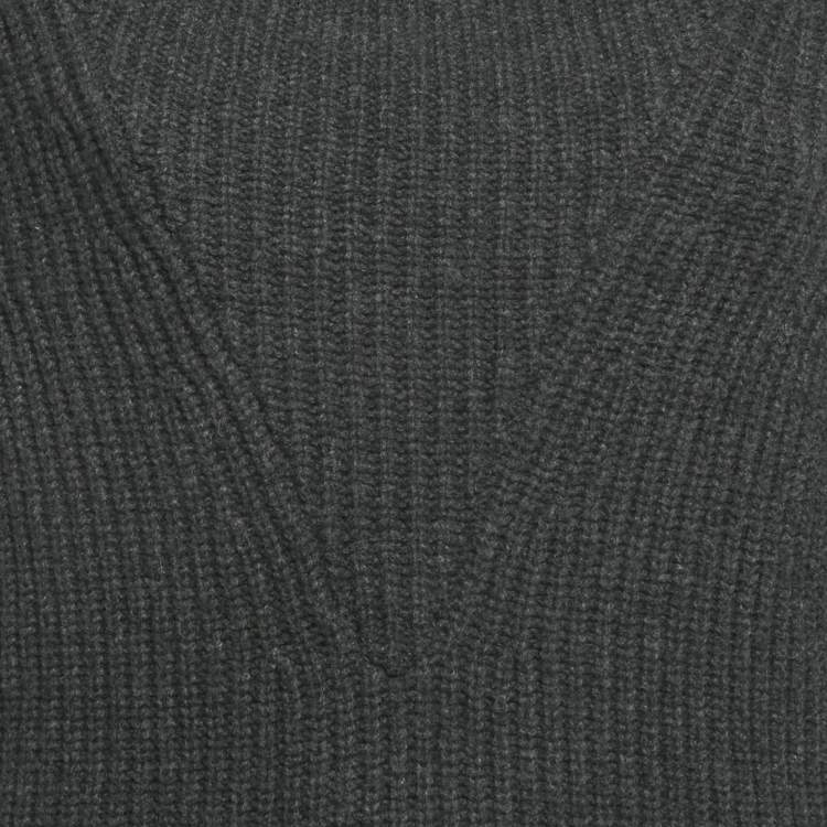 Pre Owned Isabel Marant Grey Rib Knit Ruffled Poppy Sweater S