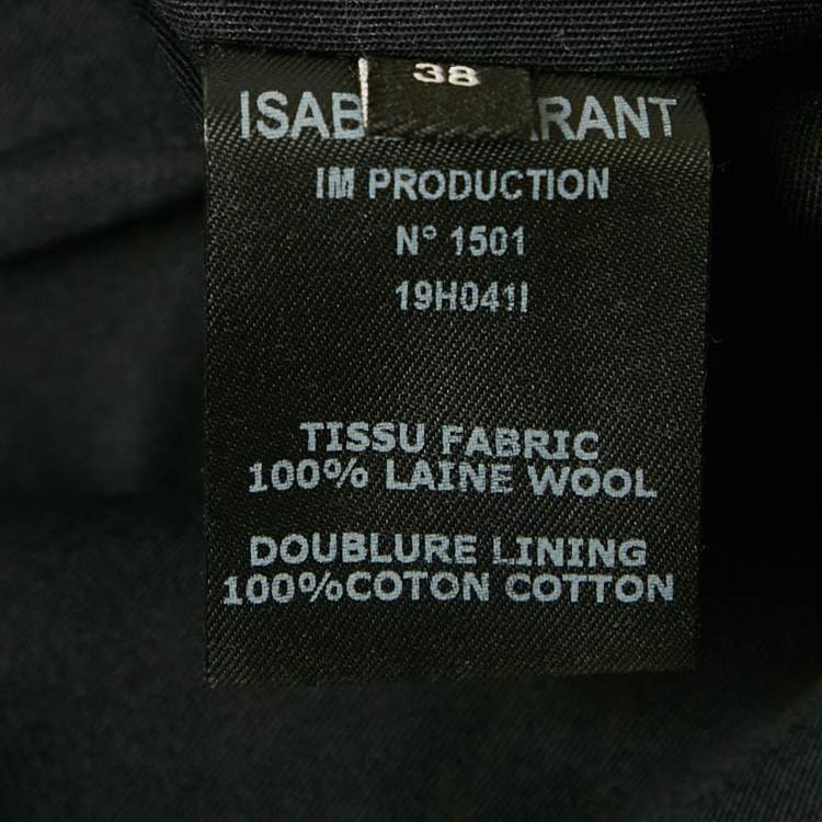 Pre Owned Isabel Marant Black Gabardine Draped Mini Dress M