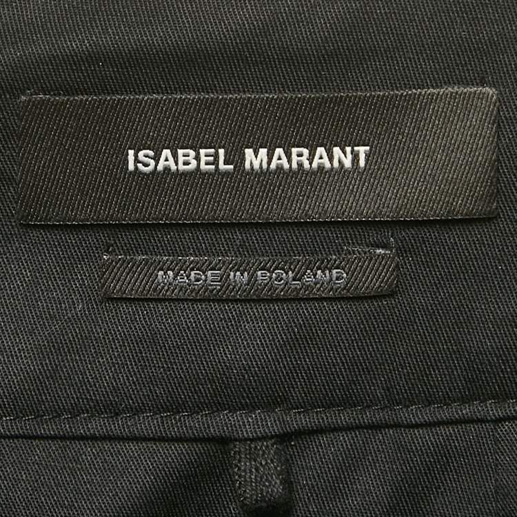 Pre Owned Isabel Marant Black Gabardine Draped Mini Dress M