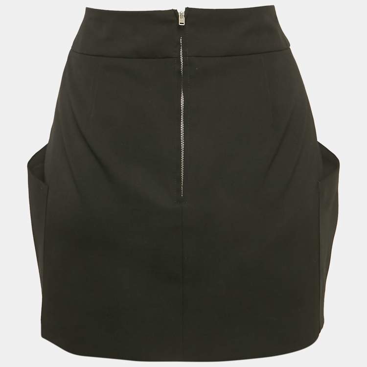 Pre Owned Isabel Marant Black Gabardine Draped Mini Dress M