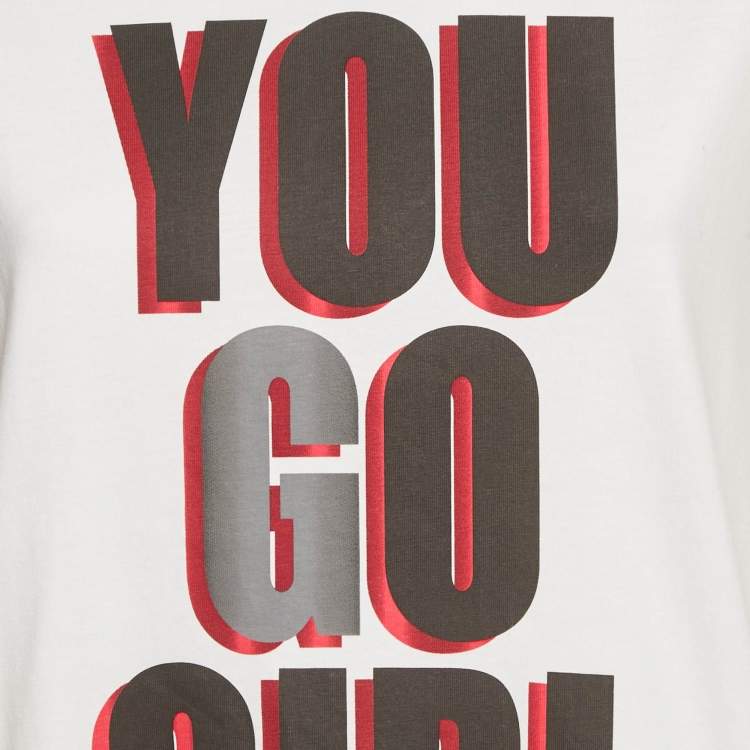 Pre Owned Isabel Marant White Printed Jersey Crewneck T-Shirt M