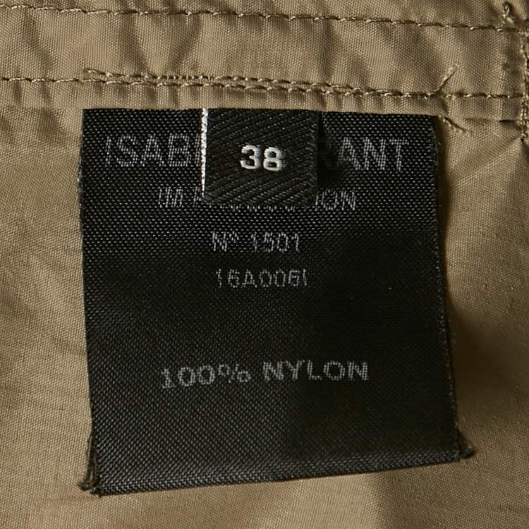 Pre Owned Isabel Marant Khaki Green Synthetic Trench Coat M