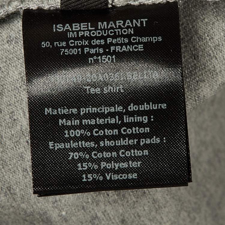 Pre Owned Isabel Marant Grey Cotton Belita Front Tie Detail Top XS