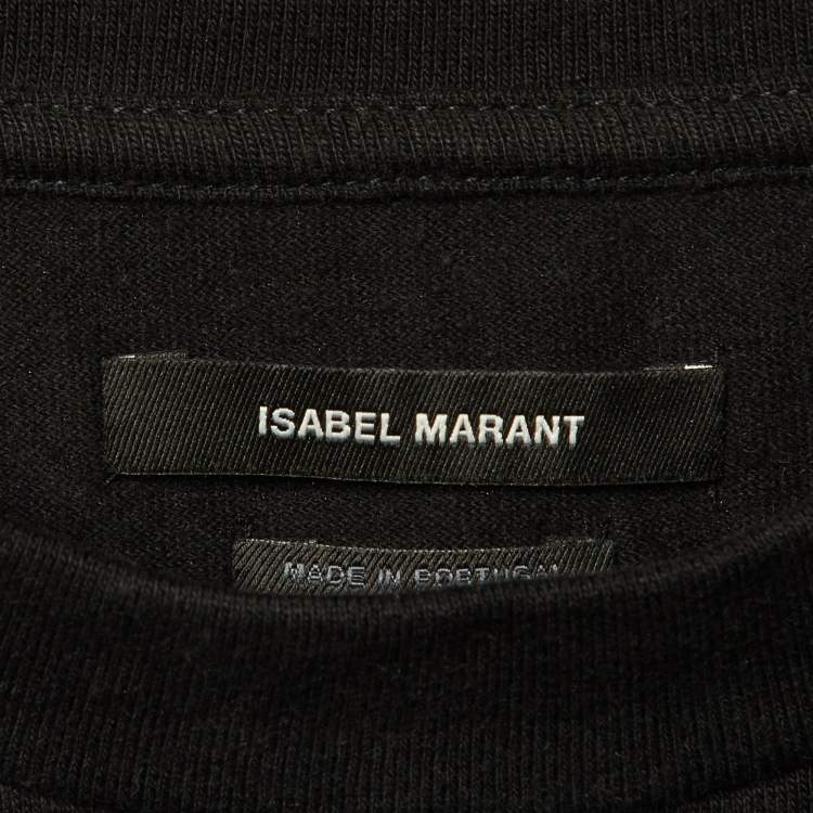 Pre Owned Isabel Marant Black Cotton Zelipa Structured Shoulder T-Shirt XS 