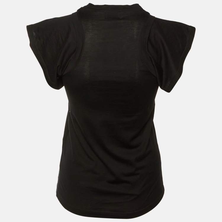 Pre Owned Isabel Marant Black Cotton Faly Cut-Out T-Shirt XS 