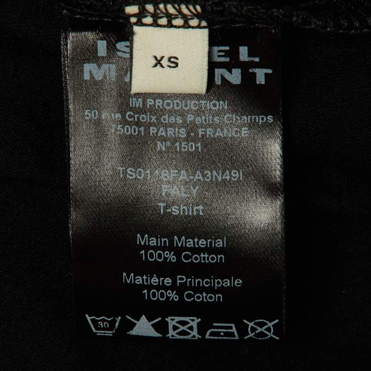 Pre Owned Isabel Marant Black Cotton Faly Cut-Out T-Shirt XS 