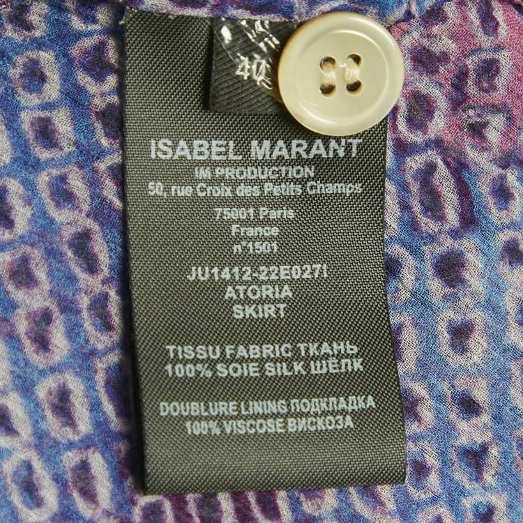 Pre Owned Isabel Marant Purple /Pink Printed Silk Wrap Mini Skirt M