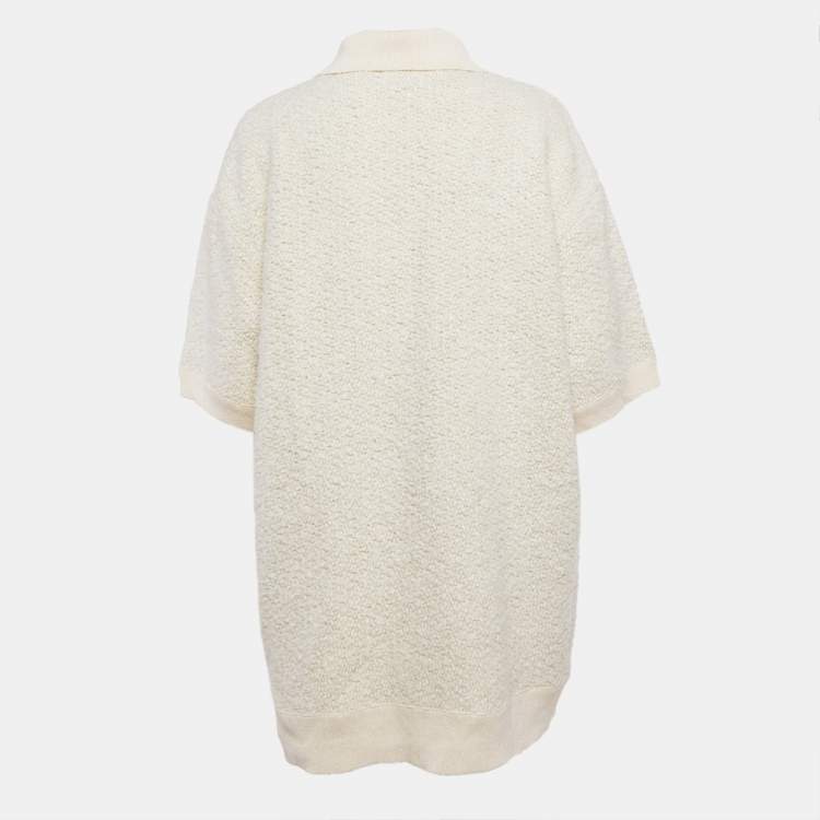 Pre Owned Isabel Marant Beige Bouclé Imelda Polo T-Shirt M