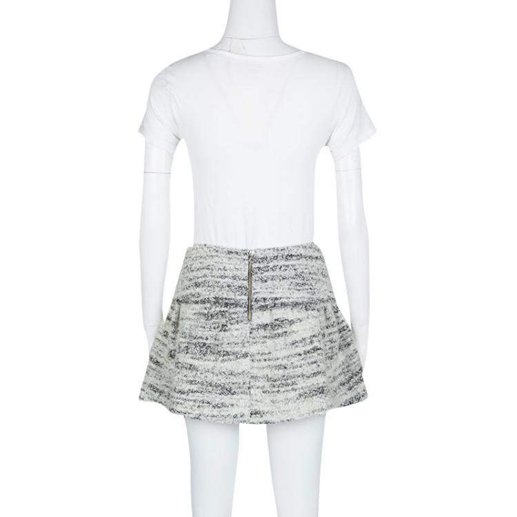 Pre Owned Isabel Marant Monochrome Itamy Boucle Mini Skirt M