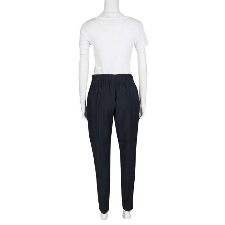 Pre Owned Isabel Marant Navy Blue Elasticized Waist Tapered Pants M