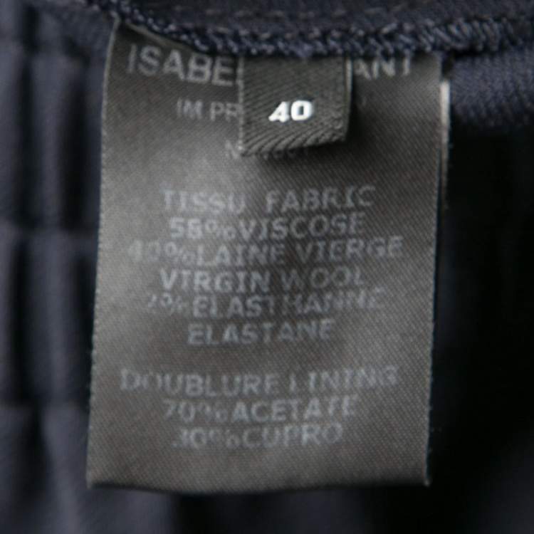 Pre Owned Isabel Marant Navy Blue Elasticized Waist Tapered Pants M