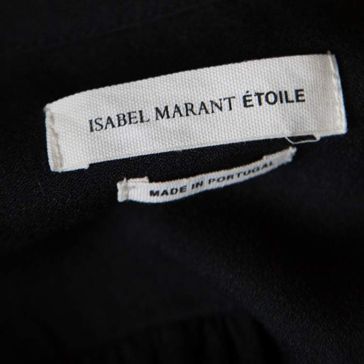 Pre Owned Isabel Marant Etoile Black Crepe Tie Detail Nathael Top S