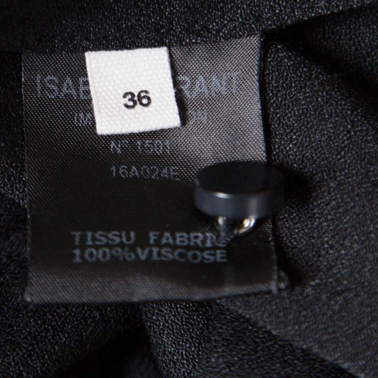 Pre Owned Isabel Marant Etoile Black Crepe Tie Detail Nathael Top S