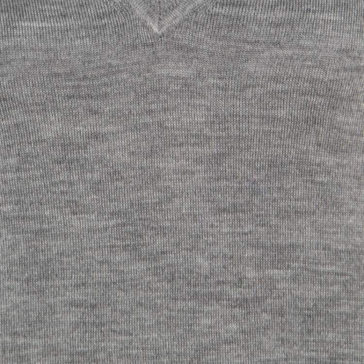 Pre Owned Isabel Marant Melange Grey Cashmere Silk V Neck Sweater M