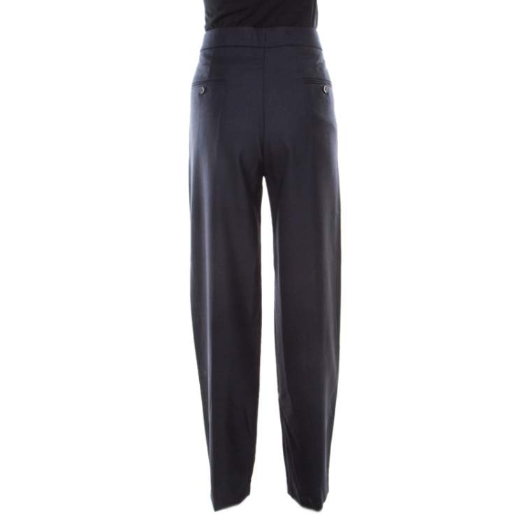 Pre Owned Isabel Marant Navy Blue Wool Tailored Trousers M