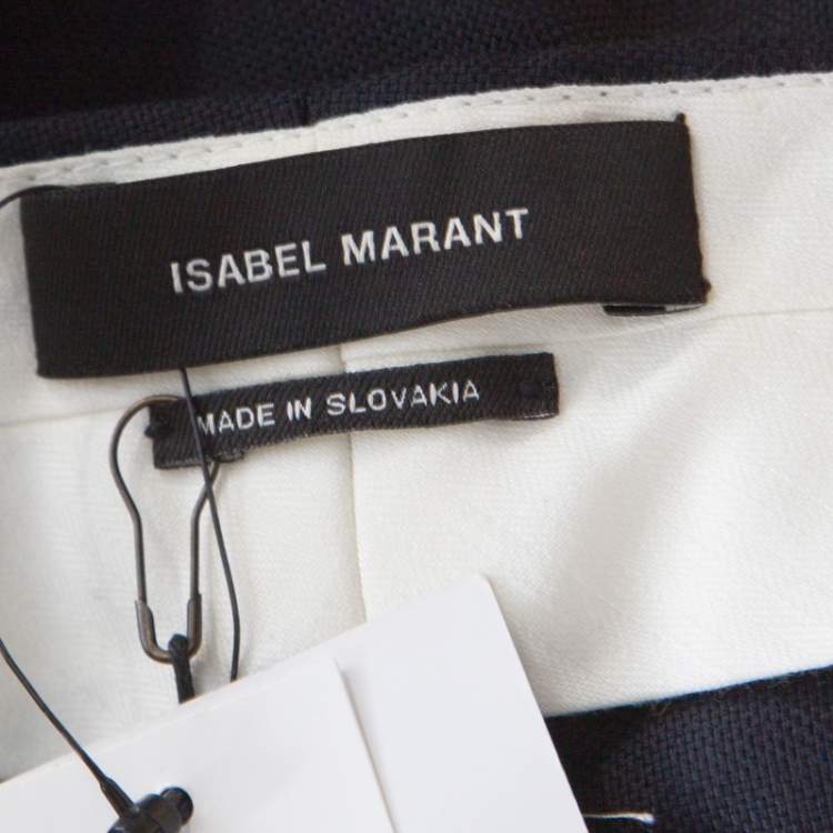 Pre Owned Isabel Marant Navy Blue Wool Tailored Trousers M