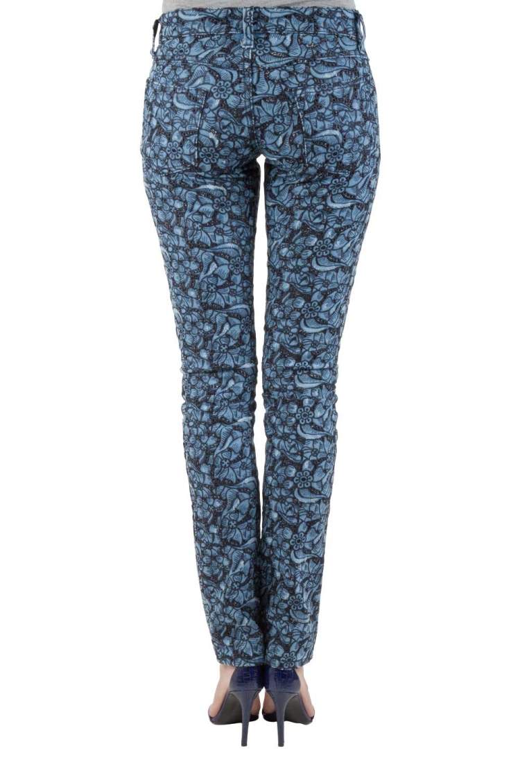 Pre Owned Isabel Marant Etoile Indigo Eyelet Embroidered Distressed Denim Skinny Jeans S