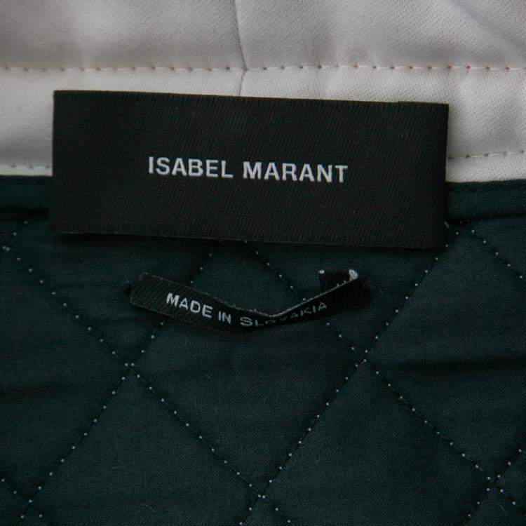 Pre Owned Isabel Marant Cream Jacquard Silk Quilted Structured Jacket S