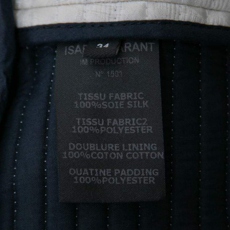 Pre Owned Isabel Marant Cream Jacquard Silk Quilted Structured Jacket S