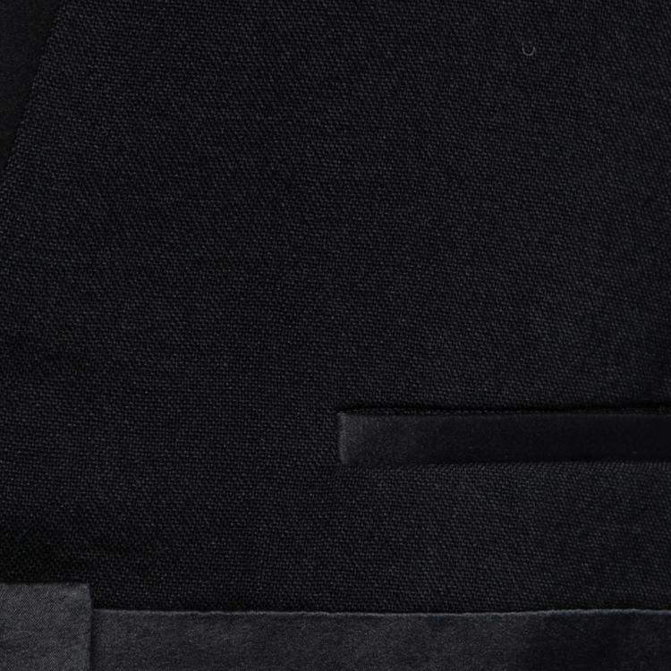 Pre Owned Isabel Marant Black Wool Satin Trim Jamet Cropped Jacket M