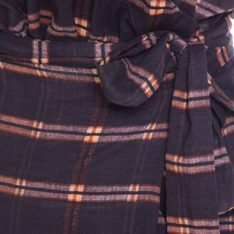 Pre Owned Isabel Marant Etoile Anthracite Grey Cotton Voile Varna Wrap Dress M