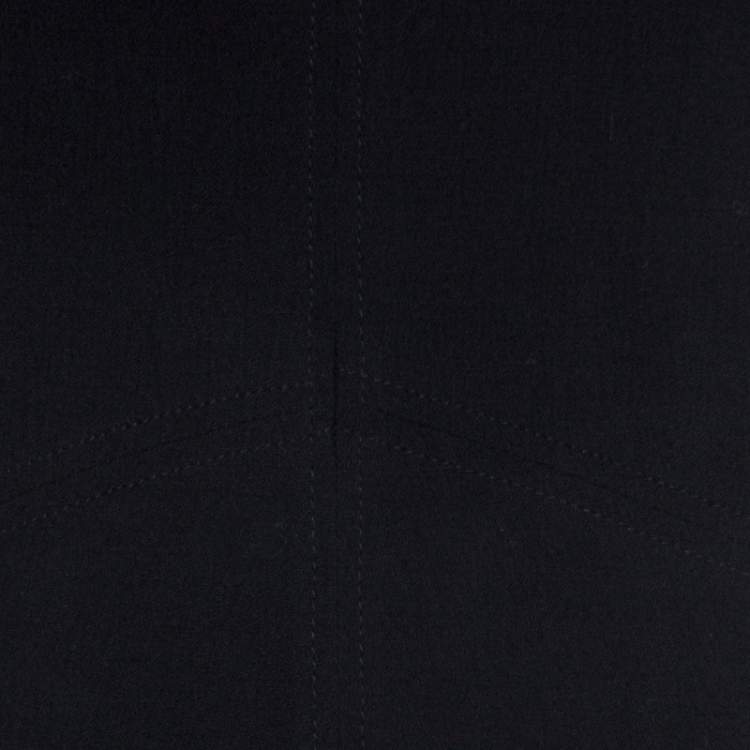 Pre Owned Isabel Marant Black Crepe Power Shoulder Abi Midi Dress L