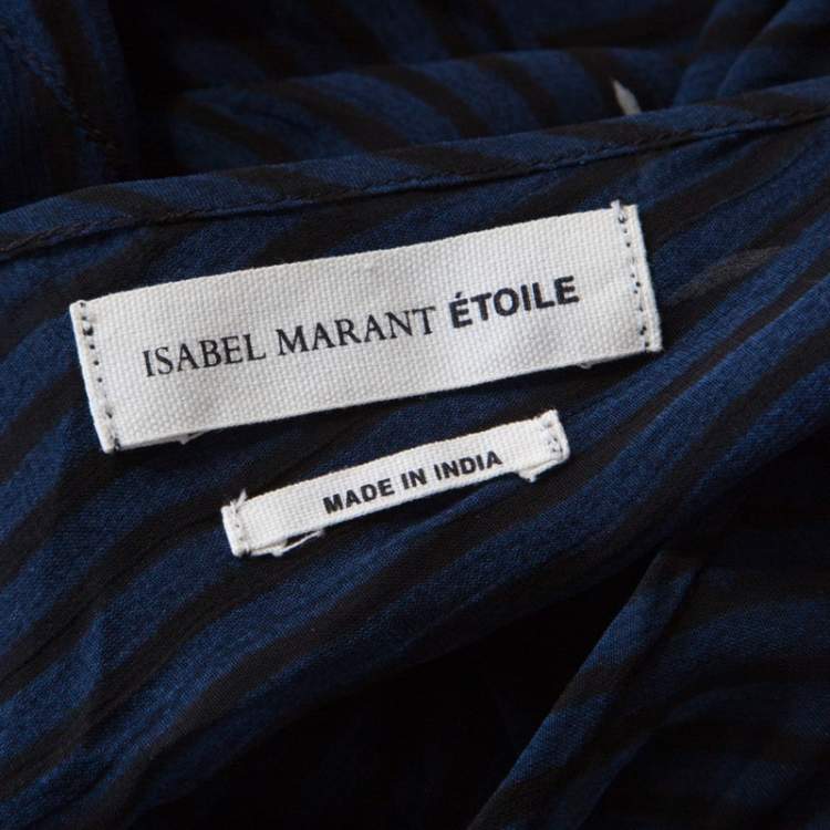 Pre Owned Isabel Marant Navy Blue Chiffon  Sleeveless Cassidy Maxi Dress S