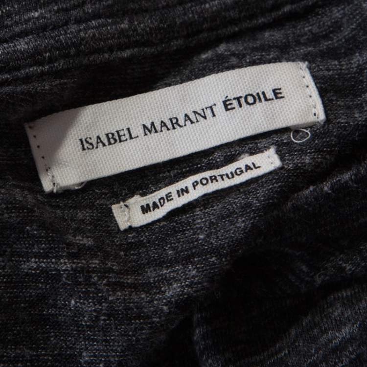 Pre Owned Isabel Marant Etoile Dark Grey Jersey Waist Tie Wrap Dress M 