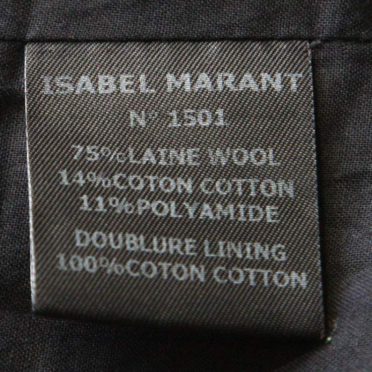 Pre Owned Isabel Marant Grey Wool Giovan Biker Jacket S