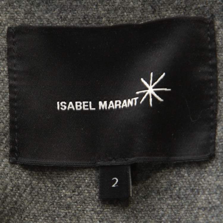 Pre Owned Isabel Marant Grey Wool Giovan Biker Jacket S