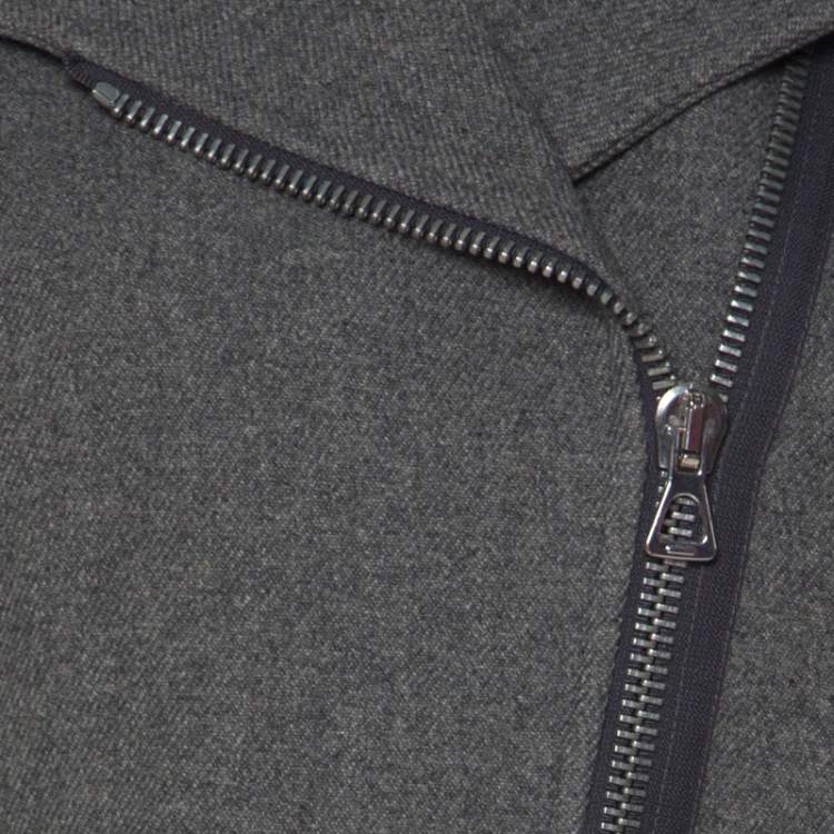 Pre Owned Isabel Marant Grey Wool Giovan Biker Jacket S
