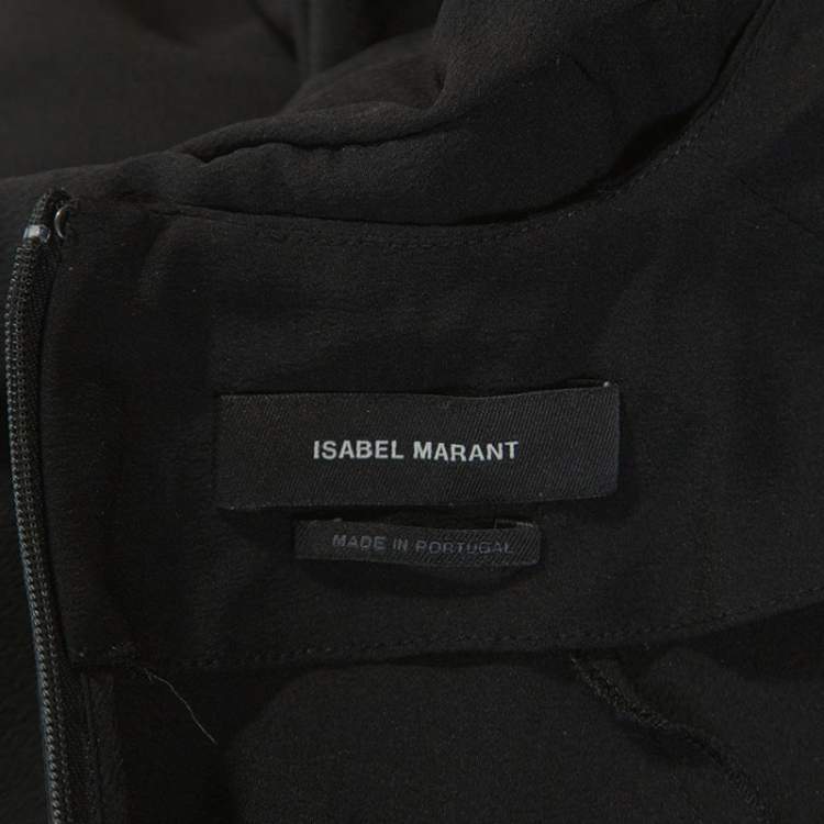 Pre Owned Isabel Marant Black Crepe Tamara Dress M