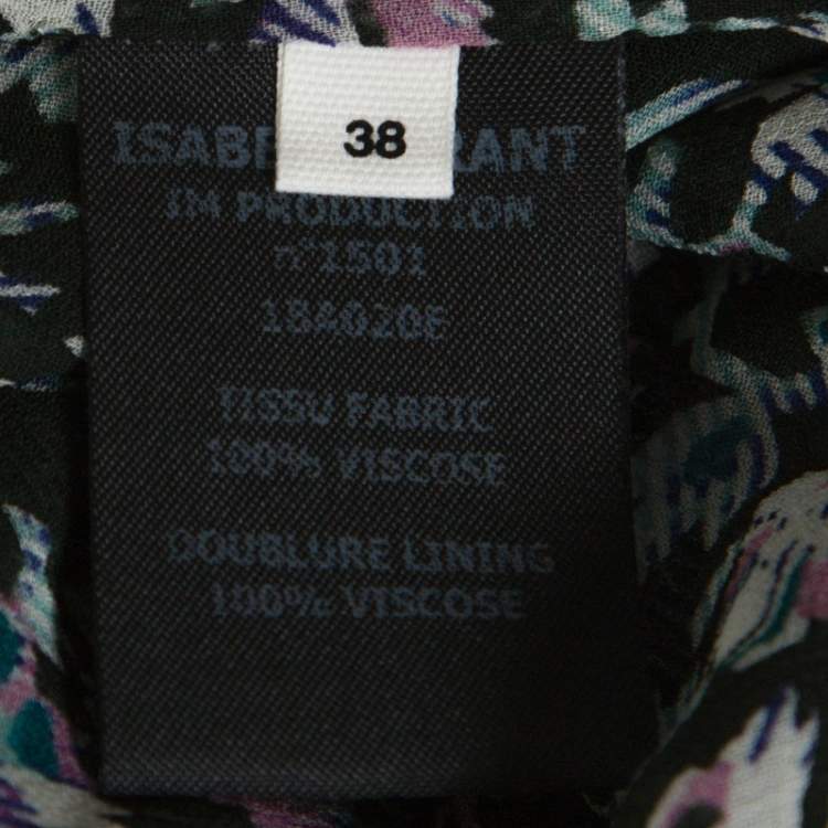 Pre Owned Isabel Marant Multicolor Printed Chiffon High Neck Dress M
