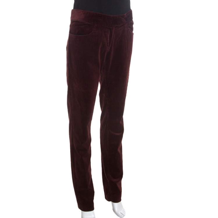 Pre Owned Isabel Marant Étoile Brown Stretch Cotton Corduroy Trousers L