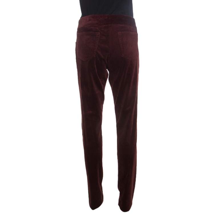 Pre Owned Isabel Marant Étoile Brown Stretch Cotton Corduroy Trousers L