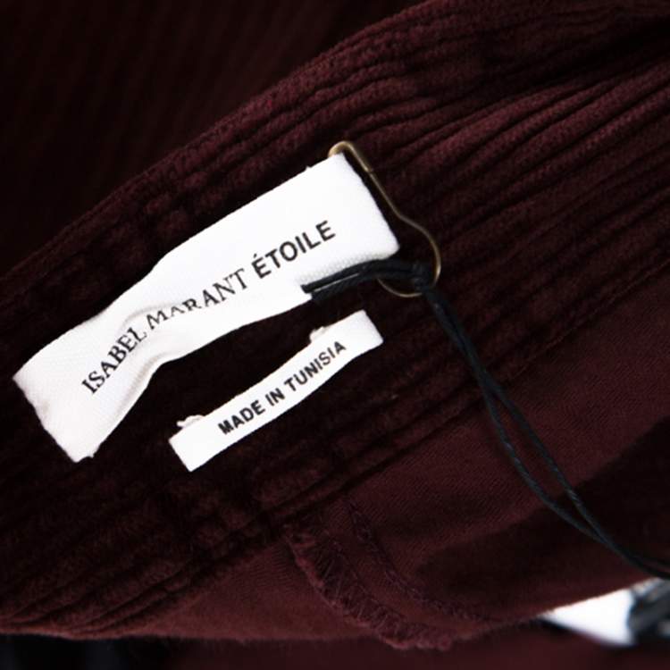 Pre Owned Isabel Marant Étoile Brown Stretch Cotton Corduroy Trousers L
