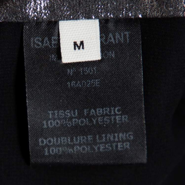 Pre Owned Isabel Marant Metallic Grey Lame' Pleated Knee Length Skirt M