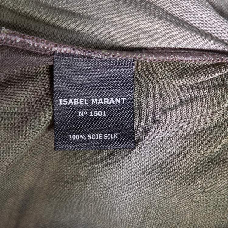 Pre Owned Isabel Marant Green Tiedye Silk Long Sleeve Courtney Short Dress M