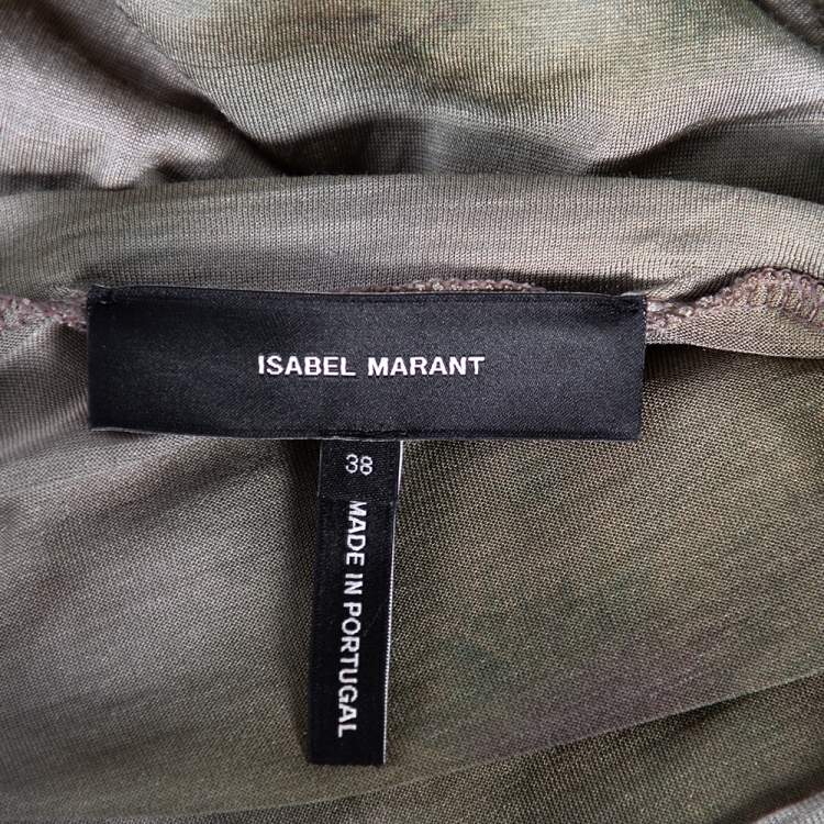 Pre Owned Isabel Marant Green Tiedye Silk Long Sleeve Courtney Short Dress M