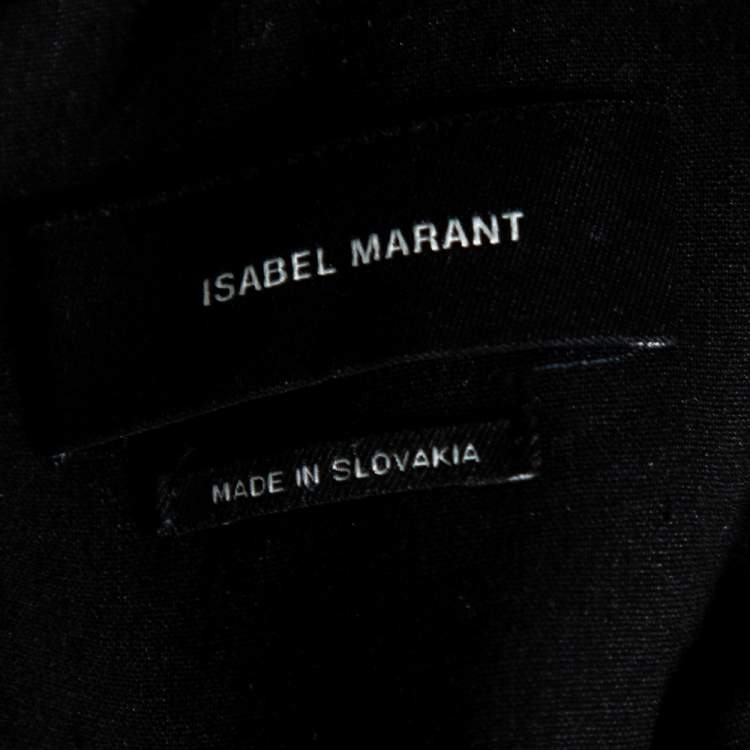 Pre Owned Isabel Marant Black Linen Pleated Overlay Detailed Dress S 
