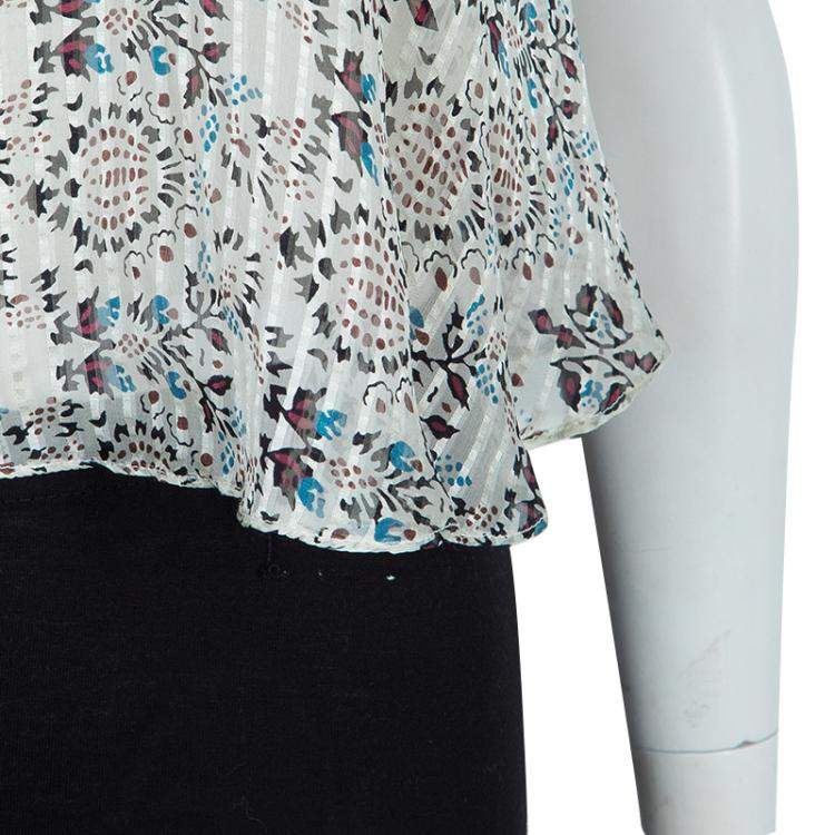 Pre Owned Isabel Marant Floral Print Silk Tie-up Halter Top S