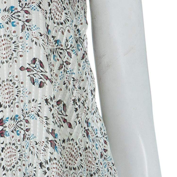 Pre Owned Isabel Marant Floral Print Silk Tie-up Halter Top S